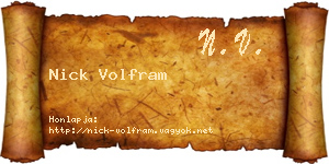 Nick Volfram névjegykártya